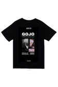 fame-stoned Jujutsu Kaisen Satoru Gojo Anime Baskılı Unisex %100 Pamuk Siyah T-shirt thumbnail 1