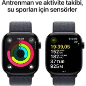 Apple Watch Series 10 GPS, 46 mm Simsiyah Alüminyum Kasa ve Mürekkep Moru Spor Loop - 4