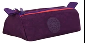 Kaukko İki Bölmeli Krinkıl Kumaş Kalem Çantası - Mor - K2643 thumbnail 1