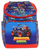 Kaukko İki Bölmeli Ergonomik Erkek Çocuk Okul Çantası (Lacivert Kırmızı - Kamyon Desenli) - L5257 thumbnail 2