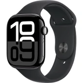 Apple Watch Series 10 GPS, 42 mm Simsiyah Alüminyum Kasa ve Siyah Spor Kordon - S/M - 2