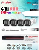 RETRO EXCLUSİVE 2MP AHD 4LÜ SET 1205/1 kamera sistemleri+dvr kayıt cihazı - 1