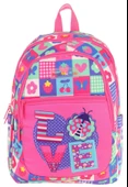 Kaukko Üç Bölmeli Kız Çocuk İlkokul Sırt Çantası (L5229) - Pembe Mavi - Love Desenli thumbnail 2