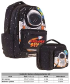 Kaukko Erkek Çocuk 3D Astronot Şekilli Siyah Okul Sırt Çantası ve Isı Yalıtımlı Beslenme Çantası Seti thumbnail 2