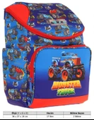 Kaukko İki Bölmeli Ergonomik Erkek Çocuk Okul Çantası (Lacivert Kırmızı - Kamyon Desenli) - L5257 thumbnail 4
