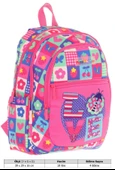 Kaukko Üç Bölmeli Kız Çocuk İlkokul Sırt Çantası (L5229) - Pembe Mavi - Love Desenli thumbnail 4