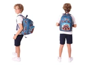 Kaukko Kids Arazi Aracı Erkek Çocuk Yeşil Kırmızı Okul Çantası ve Beslenme Çanta Takımı - 3