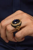 Parlament Lacivert Taşlı 925 Erkek Gümüş Yüzük thumbnail 5