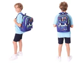 Kaukko L5279+L7279 Erkek Çocuk İkili Okul Çantası ve Beslenme Çantası Seti - Lacivert Yeşil - Armalı Kamyon Desenli thumbnail 3