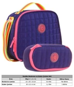 Kaukko Kapitone Okul Termoslu Beslenme Çantası ve Organizer Kalemlik Seti - Kız Çocuk - Lacivert Pembe - 2