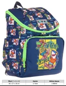 Kaukko İki Bölmeli Ergonomik Erkek Çocuk Okul Çantası (Lacivert Yeşil - Dinazor Baskılı) - L5256 thumbnail 4