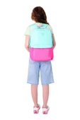 Kaukko Quick Kız Çocuk Üç Bölmeli Yeşil Pembe Kapitone Detaylı Okul Sırt Çantası - K1790 thumbnail 6