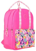 Kaukko K1762 Kız Çocuk/Kadın (Pembe - Yaprak Desenli) Okul ve Günlük Sırt Çantası thumbnail 1