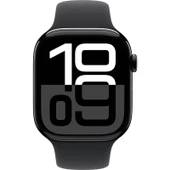 Apple Watch Series 10 GPS, 42 mm Simsiyah Alüminyum Kasa ve Siyah Spor Kordon - S/M - 1