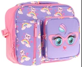 Kaukko Kız Çocuk, Lila Pembe, Kedi Baskılı Isı Yalıtımlı Üç Bölmeli (Matara Cepli) Okul Beslenme Çantası L7236 - 1