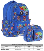 Kaukko Erkek Çocuk 3D Kamyon Şekilli Mavi Okul Sırt Çantası ve Isı Yalıtımlı Beslenme Çantası Seti thumbnail 2