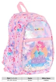 Kaukko Kids Kız Çocuk (Pembe Mavi - Pullu Denizkızı Desenli) Dört Gözlü Okul Sırt Çantası - L5217 thumbnail 4