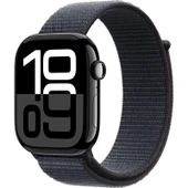 Apple Watch Series 10 GPS, 46 mm Simsiyah Alüminyum Kasa ve Mürekkep Moru Spor Loop - 1