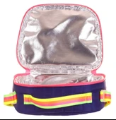 Kaukko Lacivert Pembe Kız Çocuk Kapitone Isı Yalıtımlı (Termoslu) Beslenme Çantası - K9048 thumbnail 3