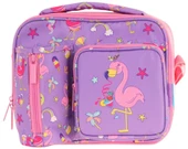 Kaukko Kız Çocuk, Mor Pembe, Flamingo Baskılı Isı Yalıtımlı Üç Bölmeli (Matara Cepli) Okul Beslenme Çantası L7240 - 2