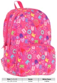 Kaukko Kız Çocuk Kalp ve Kaukko Baskılı Pembe Okul Çantası - Üç Bölmeli - K1783 thumbnail 3