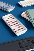 2 Adet Kapaklı Çubuk Bölmeli Buzluk, 10 Bölmeli Çubuk Model Çikolata ve Buz Kalıbı 2’li Set - 4