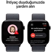 Apple Watch Series 10 GPS, 46 mm Simsiyah Alüminyum Kasa ve Mürekkep Moru Spor Loop - 6