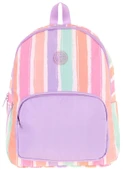 Kaukko Rainbow Kız Çocuk Üç Bölmeli İlkokul ve Ortaokul Çantası - Mor Çok Renkli Çizgili - K1801 thumbnail 2