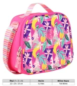 Kaukko Kız Çocuklar İçin Isı Yalıtımlı Thermo Beslenme Çantası - Pembe- Yaprak Desenli - K9037 thumbnail 4