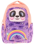 Kaukko Toys Kız Çocuk 3D Panda Şekilli İlkokul ve Günlük Sırt Çantası - Mor Somon - L5233 thumbnail 2