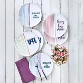 Fecra Text 6 Parça Pasta Tabağı Seti - 1