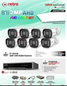 RETRO EXCLUSİVE 2MP AHD 8Lİ SET 1205/2 kamera kayıt set sistemi - 1