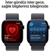Apple Watch Series 10 GPS, 46 mm Simsiyah Alüminyum Kasa ve Mürekkep Moru Spor Loop - 5