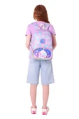 Kaukko Kids Üç Gözlü (Kız Çocuk) Okul Sırt Çantası (Denizkızı Nakışlı ve Baskılı) - L5225 - 6