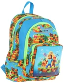 Kaukko Kids Üç Bölmeli (Mavi Yeşil - Craft Baskılı) Erkek Çocuk Okul ve Günlük Sırt Çantası - L5280 thumbnail 1