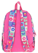 Kaukko Üç Bölmeli Kız Çocuk İlkokul Sırt Çantası (L5229) - Pembe Mavi - Love Desenli thumbnail 3