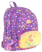Kaukko Kids Üç Gözlü (Kız Çocuk) Okul Sırt Çantası (Flamingo Nakışlı ve Baskılı) - L5226 thumbnail 1