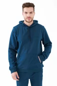 2AS Oliver Erkek Kapüşonlu Sıfır Yaka Sweatshirt Lacivert - 2