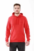 2AS Oliver Erkek Kapüşonlu Sıfır Yaka Sweatshirt Kırmızı - 1