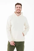 2AS Oliver Erkek Kapüşonlu Sıfır Yaka Sweatshirt Beyaz - 1