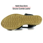 Erkan Saçmacı Xena Siyah Hakiki Dana Derisi Mantar Taban Görünümlü Dolgu Topuklu Gladyatör Sandalet - 6