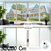 30 Cm x 2 Metre Cam Kumlama, Ofis, Duşakabin ve Balkon Camı Kaplama Folyosu - 4