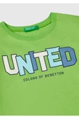 Erkek Çocuk Fıstık Yeşili Benetton Logo Baskılı Uzun Kollu T-Shirt - 4