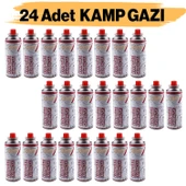 Kamp Gazı 24 Adet Set Pürmüz Yedek Kartuşu 227 Gram Piknik Kamp Mangal Mutfak Ateş Tutuşturucu thumbnail 1