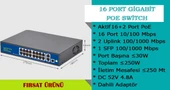 16 Port 10/100/1000MBPS 16+2 Gigabit Poe Switch thumbnail 2