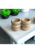 Mucit Home Yuvarlak 4'lü Ahşap Çerezlik - 2
