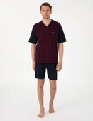 Pierre Cardin Erkek Bordo Jakarlı Kısa Kol Şortlu & Uzun 3'lü Özel Kutulu Pijama Takım - 1