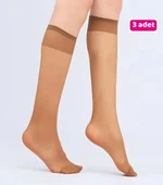 Müjde 3 Adet Ince Dizaltı Çorap 20 Denye 57 Ten - 2