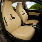 TOFAŞ için bej ön ve arka oto servis koltuk kılıfı penye kumaş koltuk seti - 1