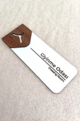 Giyinme Odası Kapı Tabelası – MDF Yönlendirme Levhası | 19x7 cm Çift Katmanlı - 3